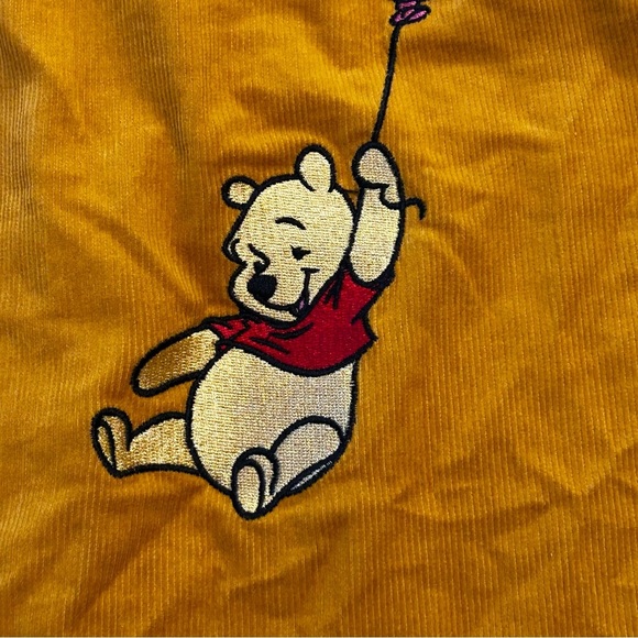 Disney Mustard Button Down Corduroy Shirt Winnie The Pooh Embroidered Size S - Picture 11 of 12